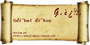 Göbel Ákos névjegykártya